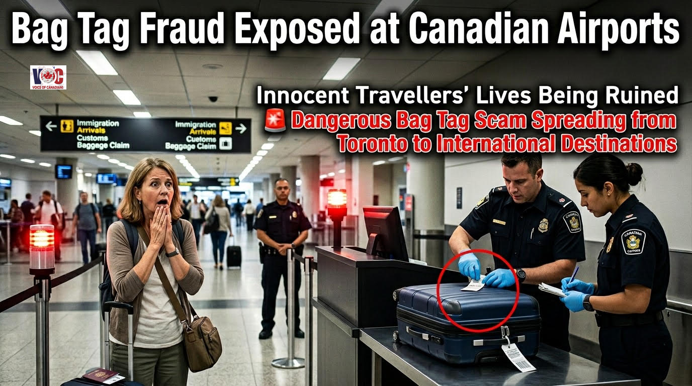 Bag Tag Fraud Exposed at Canadian Airports Innocent Travellers’ Lives Being Ruined.