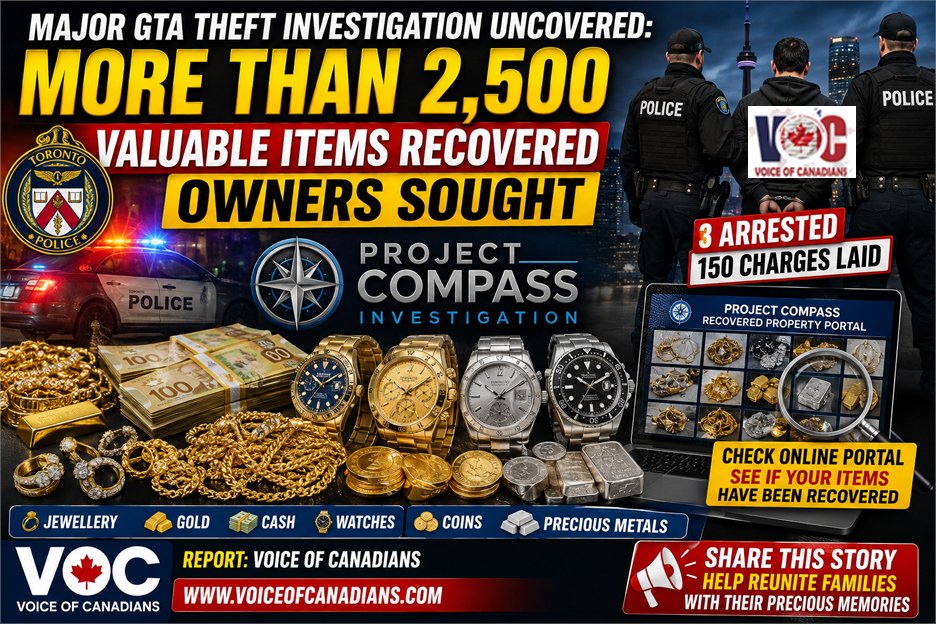 Major GTA Theft Investigation Uncovered: More Than 2,500 Valuable Items Recovered — Owners Sought